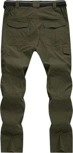 Miniatura 71 de Pantalones de senderismo para hombre, ligeros, resistentes al agua, de secado rápido, pesca, viajes, campamento, al aire libre, transpirables
