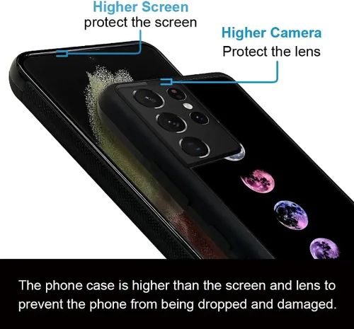 Miniatura 4 de CARLOCA Funda para Samsung Galaxy S22 Ultra, Full Moon Change S22 Ultra para hombres, mujeres, niños y niñas, TPU suave antiarañazos, a prueba