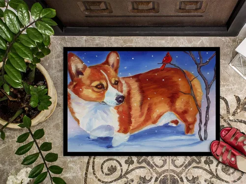 Miniatura 3 de Caroline's Treasures 7411MAT Corgi Cardinal Buddy - Felpudo de 18 x 27 pulgadas, para interiores y exteriores, para entrada, antideslizante