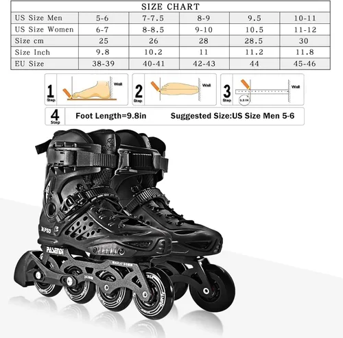 Miniatura 6 de Patines profesionales en línea con ruedas de 0.157 x 3.150 in, patines de una sola fila de fitness para adultos, mujeres y hombres, botas interiores