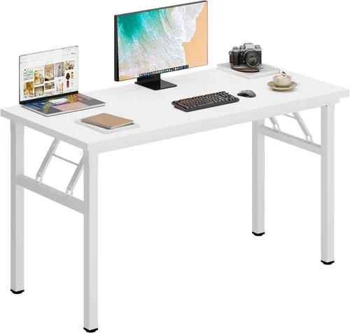 Miniatura 39 de DlandHome - Mesa plegable para computadora de 47 pulgadas, escritorio portátil, mesa de actividades, mesa de conferencias, escritorio de oficina