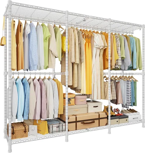 Miniatura 8 de ULIFHOME E14 Max - Perchero de ropa resistente, percheros independientes para colgar ropa, organizadores de armario ajustables y almacenamiento
