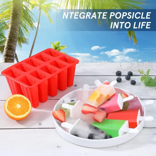 Miniatura 2 de Moldes para paletas de hielo, moldes de silicona para paletas de hielo, molde de paletas sin BPA, reutilizable, fácil liberación, molde casero