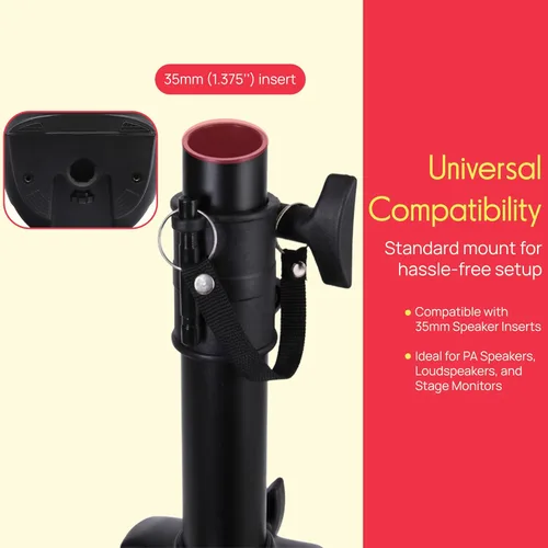 Miniatura 4 de Soporte universal tipo trípode para altavoz de DJ con altura ajustable, fabricado con acero resistente y duradero
