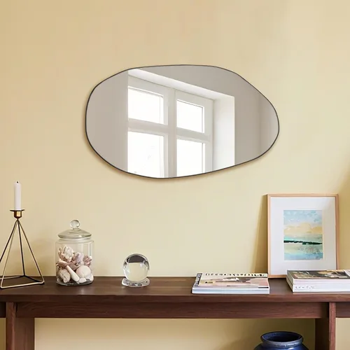 Miniatura 7 de BOMINICA Espejo de Pared Irregular Espejo Asimétrico para Baño Sala de Estar Entrada Dormitorio, 19.5" x 33.5" Negro