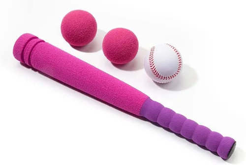 CeleMoon Juego de juguete de bate de béisbol de espuma suave para niños con 3 bolas, 16.5 pulgadas [tamaño mini] para niños pequeños, niñas, hijas