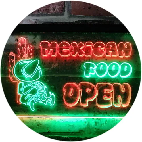 Miniatura 10 de ADVPRO Letrero de neón LED de doble color, barra de cactus de comida mexicana, azul y rojo, 12 x 8.5 pulgadas st6s32-i0101-br