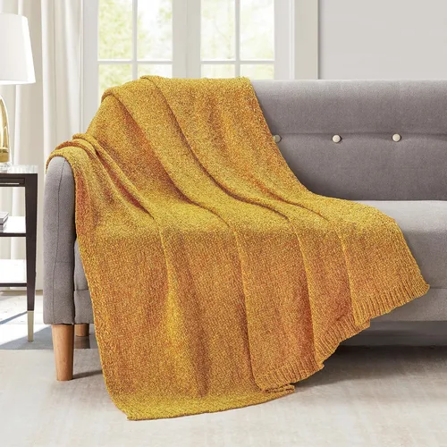 Miniatura 14 de Bourina - Manta de chenilla de punto, ligera, suave, acogedora, para cama, sofá, silla