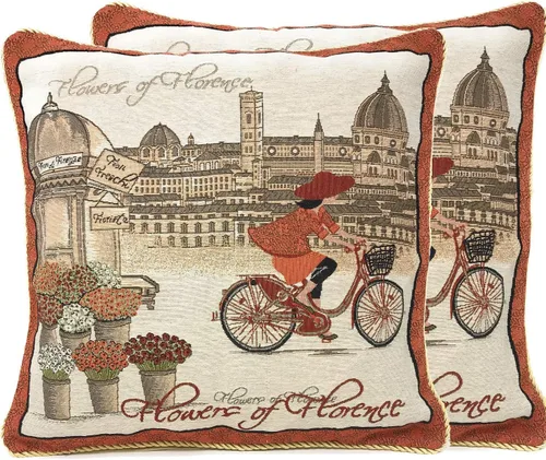 Miniatura 25 de Tache - Funda de almohada roja de Papá Noel, 1 pieza de 16 x 16 pulgadas, tapiz festivo, lindo Papá Noel está llegando a la ciudad, funda de almohada