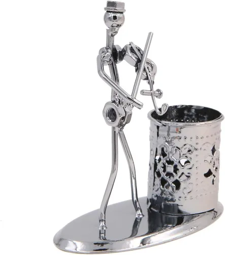 Miniatura 2 de Música Tema de Músico Sombrero de Hierro Hombre Arte de Acero Metal Personalidad Creativa Lápiz Titular de Lápiz Taza Olla Oficina Estudiantes