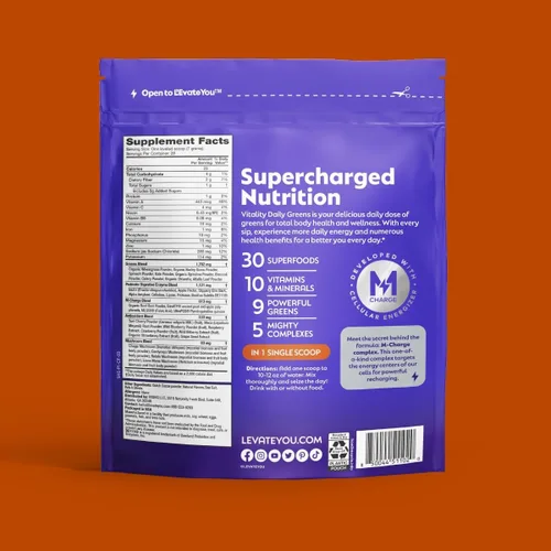 Miniatura 5 de L'Evate You Vitality Daily Greens - Polvo (28 porciones), 30 superalimentos, 9 verdes, para un impulso de energía celular, alimentado por