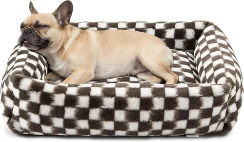 Miniatura 37 de JOEJOY Cama mediana para perros de tamaño mediano, cama ortopédica rectangular lavable para mascotas con funda de cremallera extraíble, bonita cama