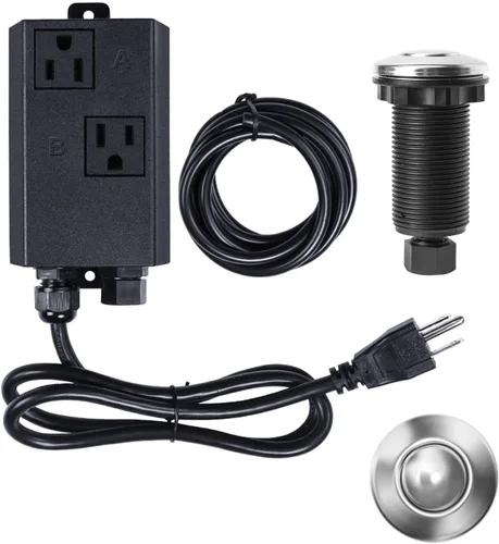 Miniatura 21 de Kit de interruptor de aire para eliminación de basura, interruptor de eliminación de residuos superior del fregadero, botón de encendido/apagado
