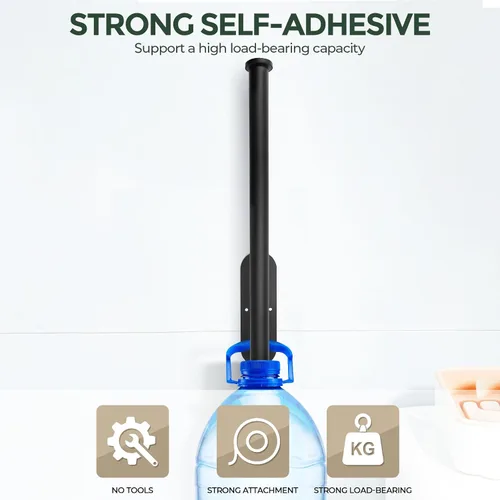 Miniatura 4 de Paquete de 2 soportes para toallas de papel, acero inoxidable SUS304 negro mate, autoadhesivo o perforador, soporte de pared para cocina y baño