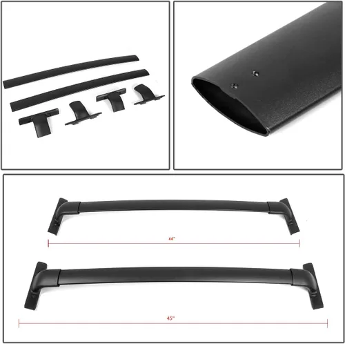 Miniatura 5 de DNA MOTORING PT-ZTL-8072 - Par de barras transversales de aluminio para techo de automóvil, compatibles con Nissan Murano 15-18, color negro