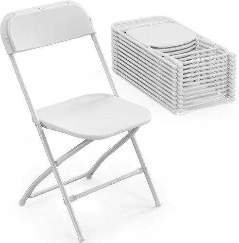 Miniatura 10 de Bonnlo Juego de Sillas Plegables de 4, Silla de Plástico Negra con Asiento Resistente y Marco de Metal, Perfecta para Fiesta, Evento, Boda