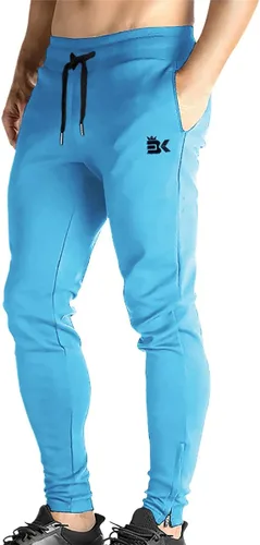 Brokig - Pantalones deportivos con cremallera para hombre, pantalones casuales para entrenamiento y gimnasia, cómodos pantalones de chándal