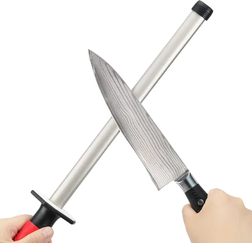Miniatura 3 de DMD Afilador de varillas de cerámica de diamante de 12 pulgadas para cocina, hogar y jefe, afilador de cerámica. Buen accesorio de cocina