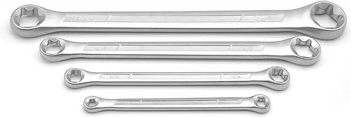 Miniatura 5 de Juego de llaves de caja E-Torx de 4 piezas, llaves de anillo de estrella hembra de doble extremo, acero CR-V resistente, E6-E24, kit de herramientas