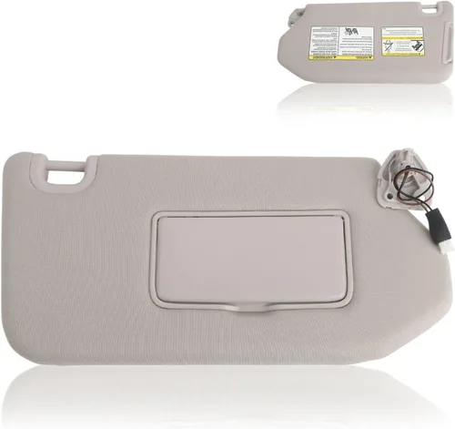 Visera solar beige del lado derecho del pasajero con lámpara y espejo sin techo solar compatible con Infiniti Nissan 2014-2017 QX60 JX35, 2013-2018