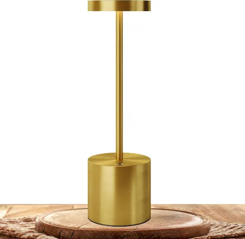 Miniatura 15 de TBBGA Lámpara de mesa LED inalámbrica, lámpara recargable con atenuación continua de 3 colores, lámpara de batería, luz nocturna portátil de metal