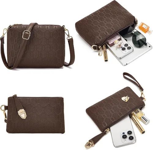 Miniatura 109 de Bolsos de mano de moda para mujer, bolsa de hombro, asa superior, bolsa de mano, juego de 4 piezas