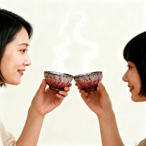 Miniatura 7 de 4 tazas de té chino hechas a mano, taza de té Jianzhan Tenmoku con esmalte rosa, taza de cerámica en forma de pétalo de 4 onzas con incrustaciones