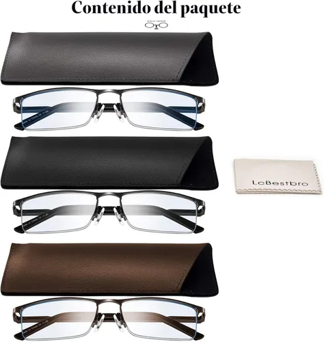 Miniatura 7 de Lcbestbro Gafas de lectura para hombre, 0.5 con bloqueo de luz azul, lentes de lectura para lectores de metal