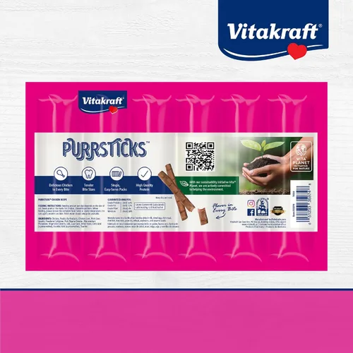Miniatura 7 de Vitakraft PurrSticks - Golosinas suaves nutritivas y saludables para gatos, palitos de carne asada al horno suavemente para gatos con 70% de carne