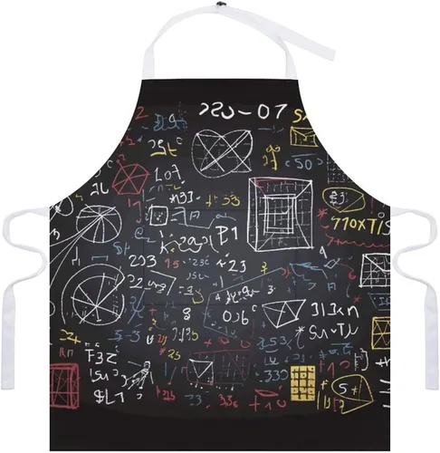 Miniatura 7 de Mathematics And Physics Cooking Aprons Unisex Kitchen Apron Adjustable Bib Apron with Pockets Waterdrop Resistant Chef Aprons for BBQ Drawing