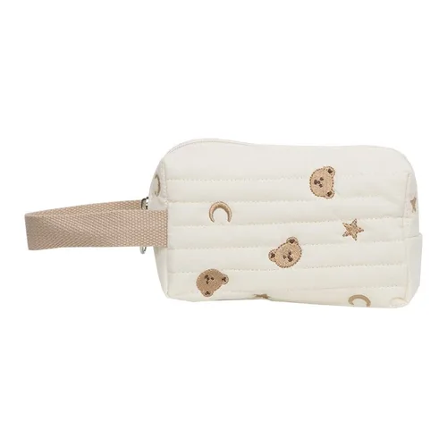 Bolsa de maquillaje Kawaii de felpa para cosméticos, bolsa de aseo estética japonesa peluda, organizador de almacenamiento bordado de oso de hadas