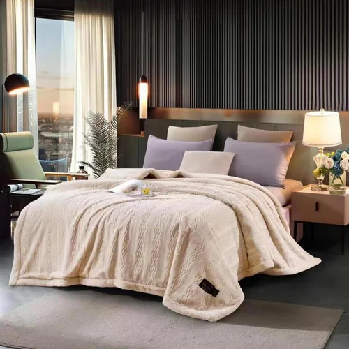 LGYKUMEG Manta pesada de visón coreano de 10 libras, manta de forro polar de felpa cálida para invierno, sedosa suave y cálida, manta de cama Beige