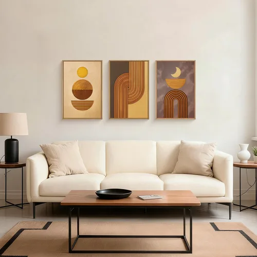 Miniatura 28 de Arte de Pared de Lienzo Enmarcado con Grandes Pinceladas Abstractas, Decoración de Pared Azul Marino Neutro, Pintura de Pared Moderna en Tonos