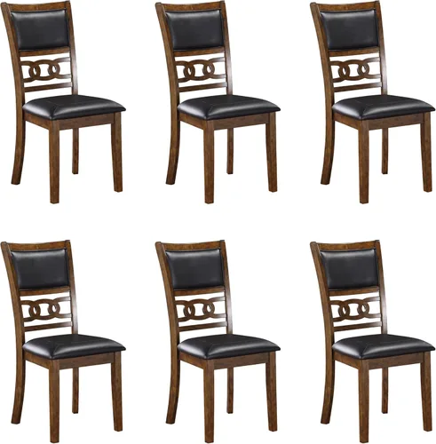 Miniatura 16 de New Classic Furniture Gia - Silla de comedor (juego de cuatro), asiento y respaldo tapizados en tela gris claro, color gris