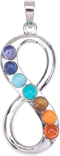 PH PandaHall 1 paquete de 7 chakras de cuarzo natural con piedras preciosas colgantes de punto chakra reiki - estilo infinito