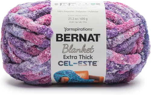 Miniatura 61 de Bernat - Hilo para manta extra grueso color niebla azul - 1 paquete de 21.12 oz/598.74 g - 100% poliéster - #7 Jumbo - 72 yardas - Hilo grueso