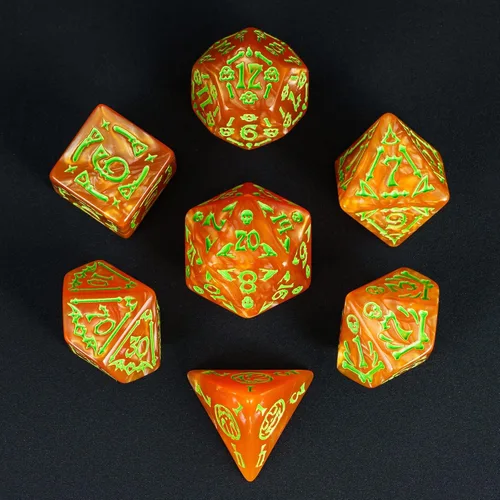 Miniatura 18 de Juego de dados DND de 7 dados poliédricos con una bolsa de dados de cuero, juego de dados D&D para juegos de mesa RPG (negro)