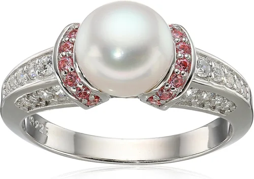 Miniatura 6 de Amazon Essentials Anillo de perlas cultivadas de agua dulce de plata de ley con circonitas cúbicas de Infinite Elements