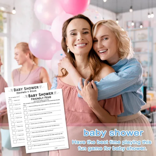 Miniatura 5 de Kihraw Juegos de baby shower, 50 tarjetas de juego de peleas aptas para baby shower, género neutro, minimalista