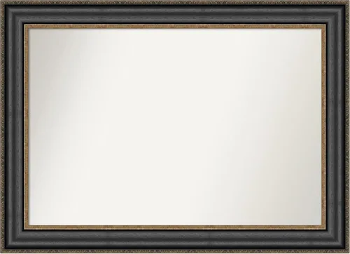 Miniatura 665 de Amanti Art Espejo personalizado, espejo de baño negro puente, espejo de pared o espejo de tocador de baño sobre el fregadero (26 x 26 pulgadas)