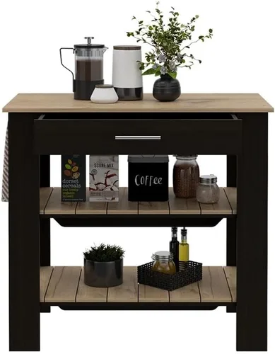 Miniatura 9 de TUHOME - Isla de cocina Cala, 40 islas de cocina de madera de ingeniería, multicolor