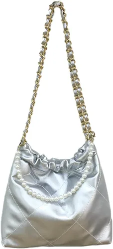 Bolso tote acolchado para mujer, bolso de hombro de lujo estilo hobo cruzado, bolso de mano con cadena de diseño, bolso de trabajo de cuero, grande,