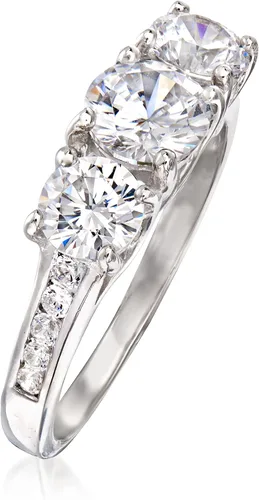 Miniatura 3 de Ross-Simons 1.92 ct. t.w. CZ 3-Stone Ring in Sterling Silver