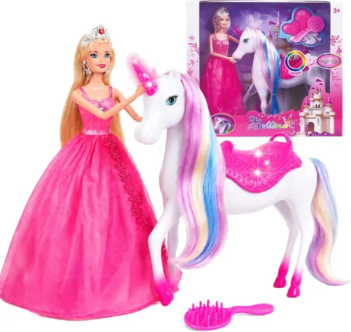 Miniatura 8 de BETTINA Muñeca Princesa Sirena con Muñeca Sirena Pequeña y Set de Juego de Caballito de Mar Regalos de Sirena para Niñas Juguetes de Sirena
