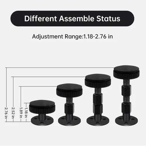 Miniatura 6 de LveSunny 4 topes de cabecera para pared, tapones ajustables para cabecero, tapón de ruido de cama para cabecero, sofá, parachoques de pared de cama