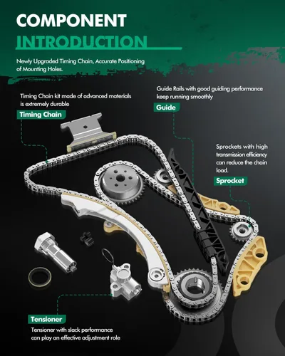 Miniatura 3 de SCITOO 94201S Kit de cadena de distribución Tensor Carril guía manivela piñón piñón se adapta a Chevy para Buick para GMC para Pontiac para Saturno