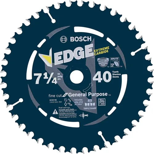 Miniatura 16 de BOSCH DCB760 - Hoja de sierra circular de 7-1/4 pulgadas con borde de 60 dientes para acabado extrafino