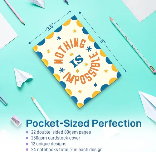 Miniatura 2 de S&O - Juego de mini cuadernos motivacionales a granel con 12 mensajes únicos, cuadernos inspiracionales para niños, colección de diarios de bolsillo