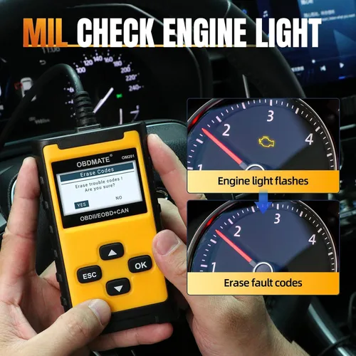 Miniatura 2 de Escáner de Coche, OM201 Lector de Código de Motor Herramienta de Diagnóstico OBDII con Impresión Inalámbrica Datos Gráficos en Vivo Prueba EVAP