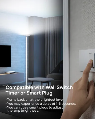 Miniatura 8 de TROND Lámpara de pie, lámpara LED súper brillante de 5000 lúmenes, poste de aluminio integrado, 71 pulgadas de alto, 5500 K luz natural regulable